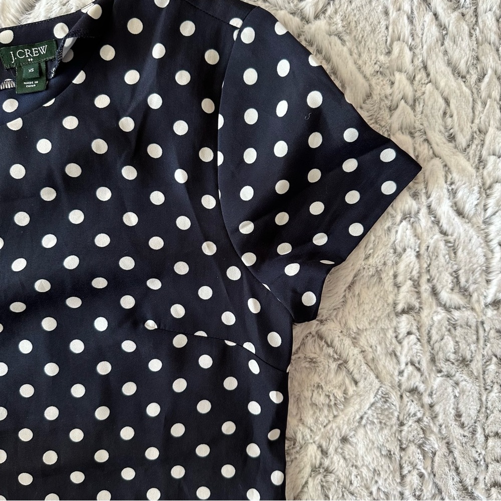 J. Crew Polka Dot Short Sleeve Blouse - Picture 5 of 10